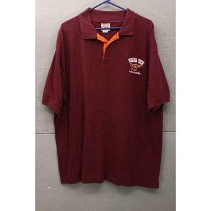 EUC Virginia Tech VT Hokies RED OAK SPORTSWEAR Short Sleeve Collar Polo Shirt XL